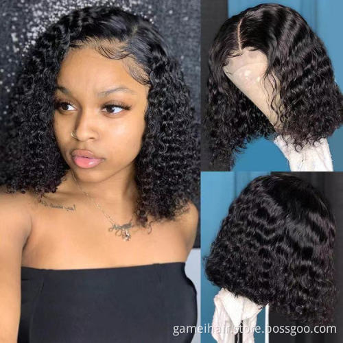 10a 12a Bob Wigs Raw Indian Virgin Human Hair Hd Full Lace Frontal Wig For Black Women Deep Wave Natural Hair Lace Front Wigs
